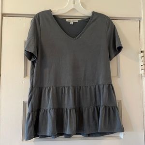 Green Envelope Grey Babydoll Top!